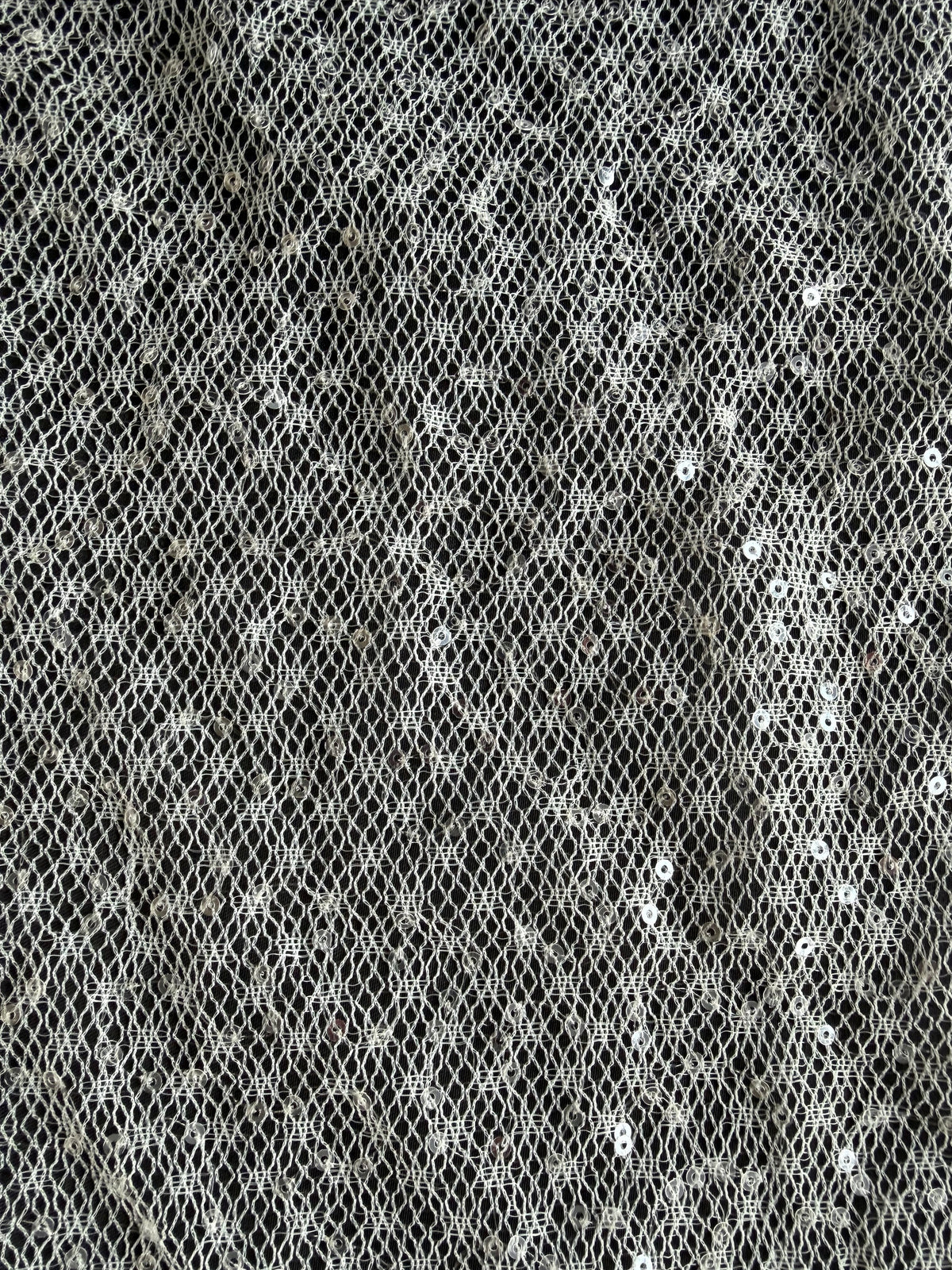 Ivory Sequin Raschel Lace - EB3046