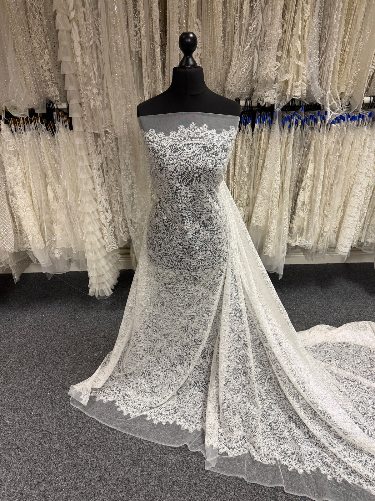 Ivory Embroidered Tulle - EB5017