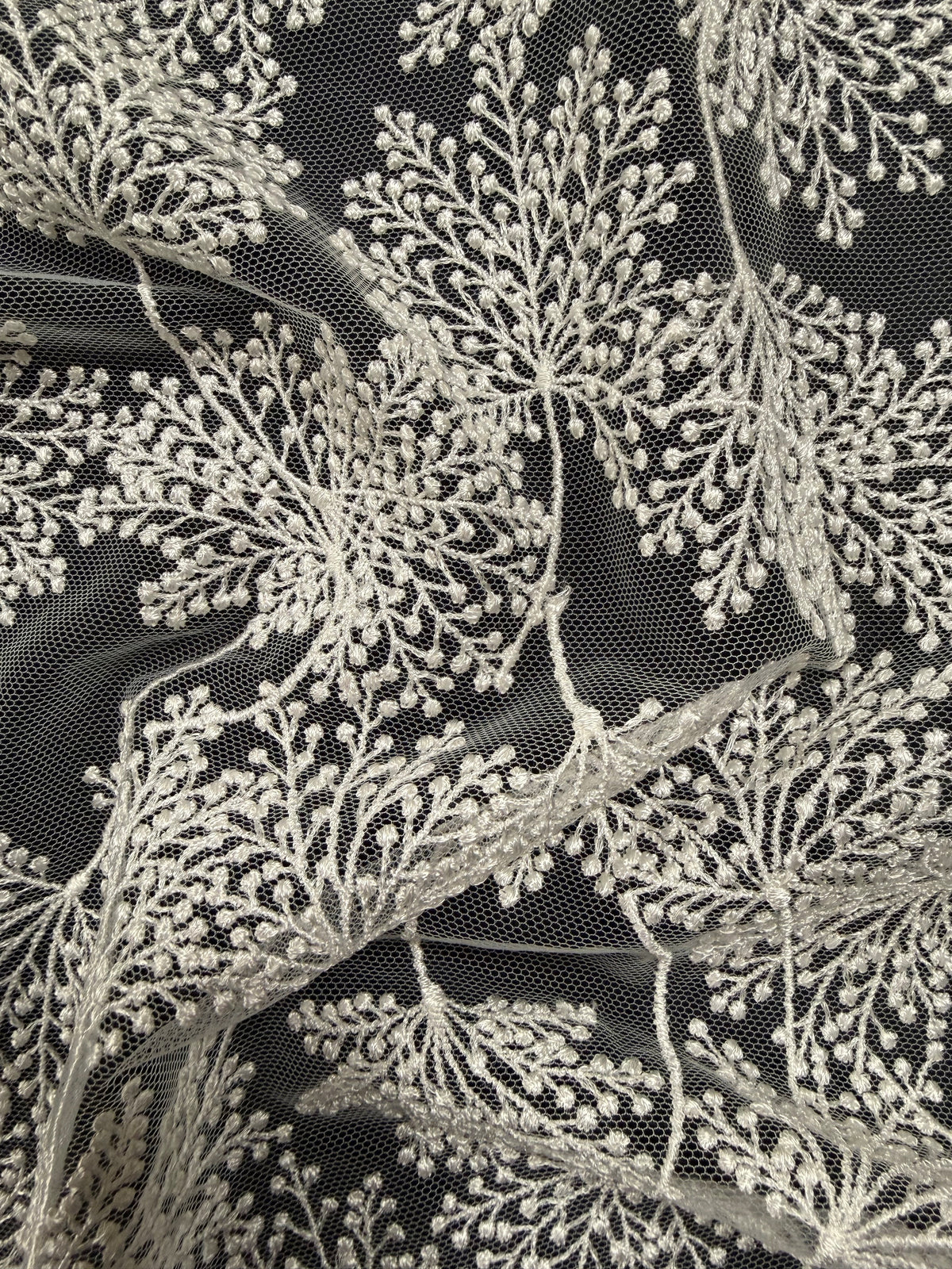 Ivory Floral Embroidery Lace - EB5037