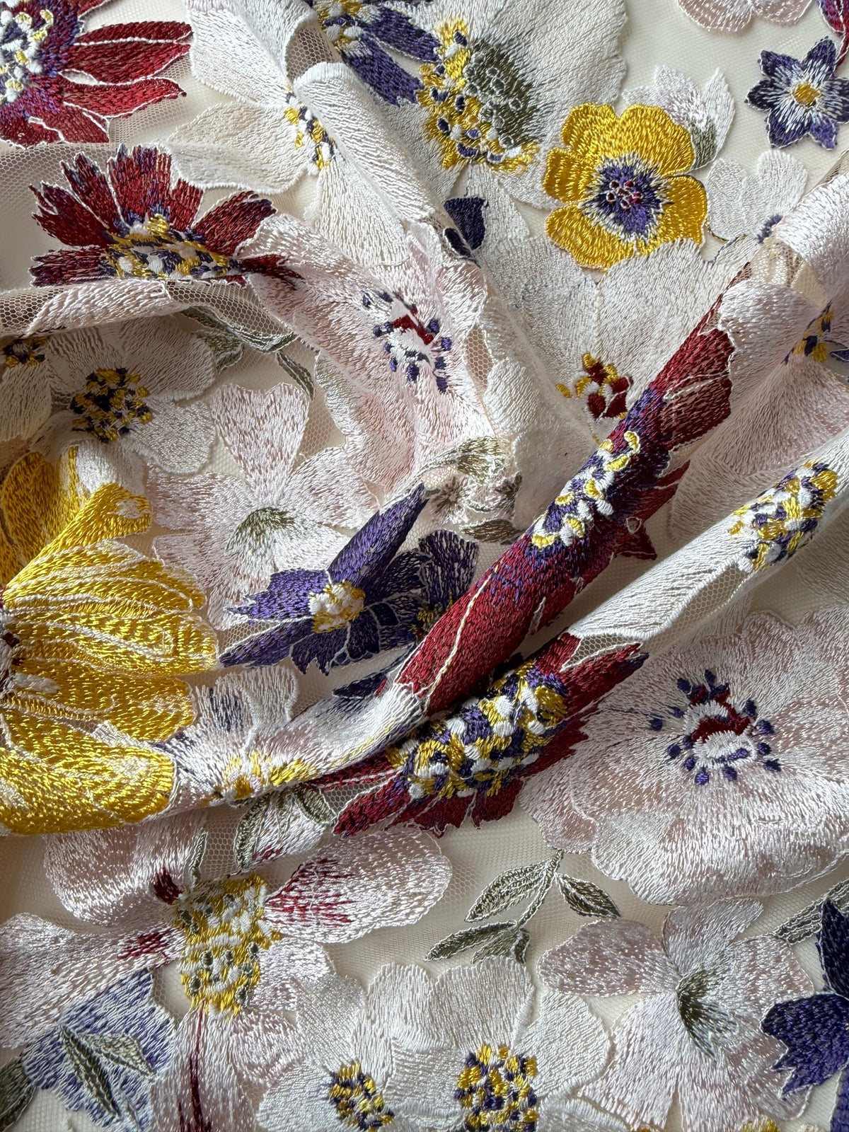 Multicolored Embroidered Lace - eb5056