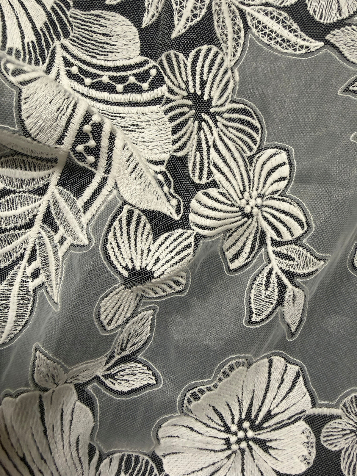 Ivory Embroidery Floral Lace - EB5057