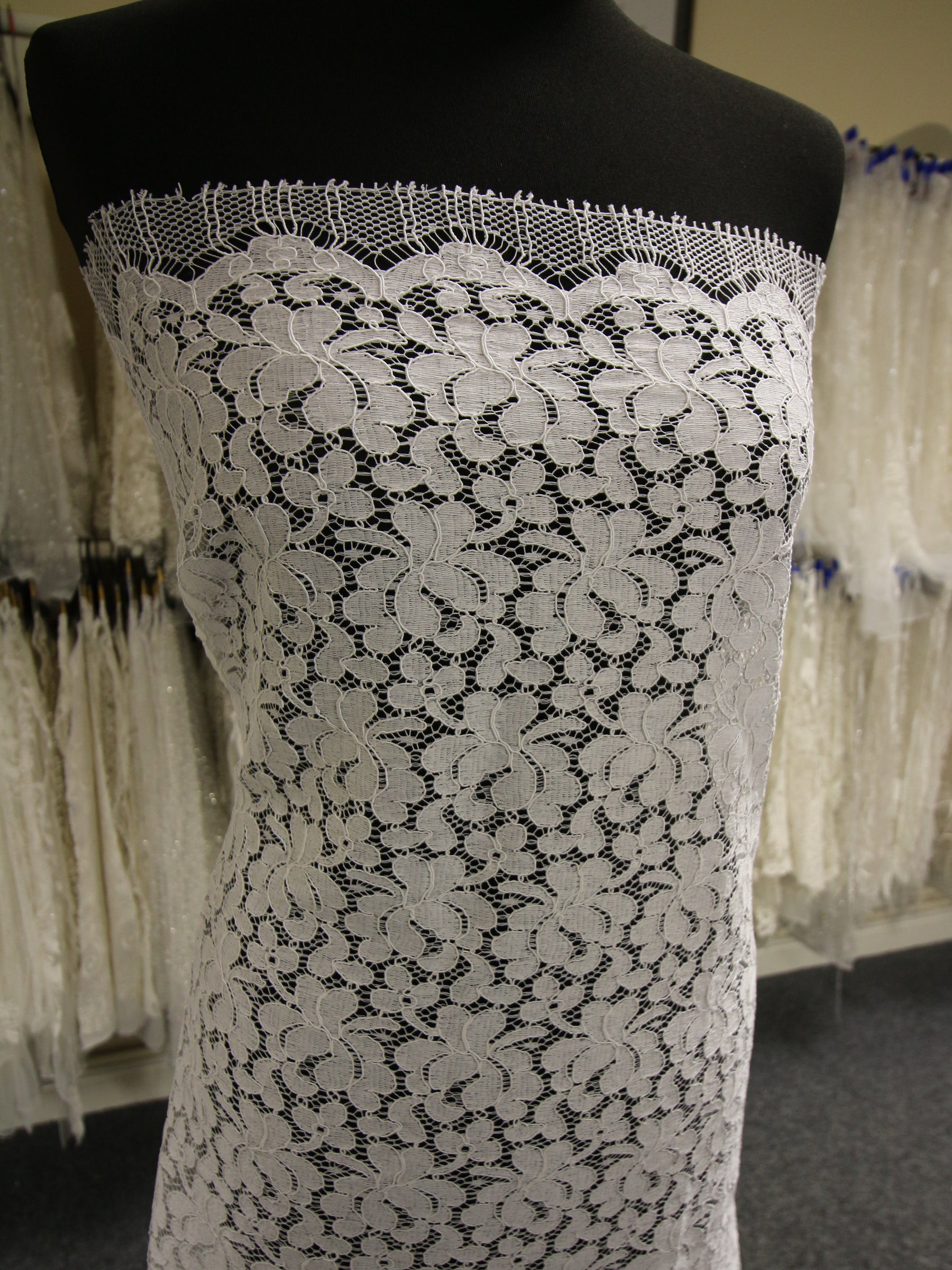 White Corded Chantilly Lace - Francine