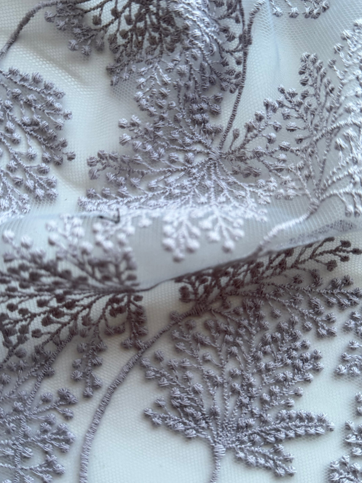 Lavender Floral Embroidery Lace - EB5037