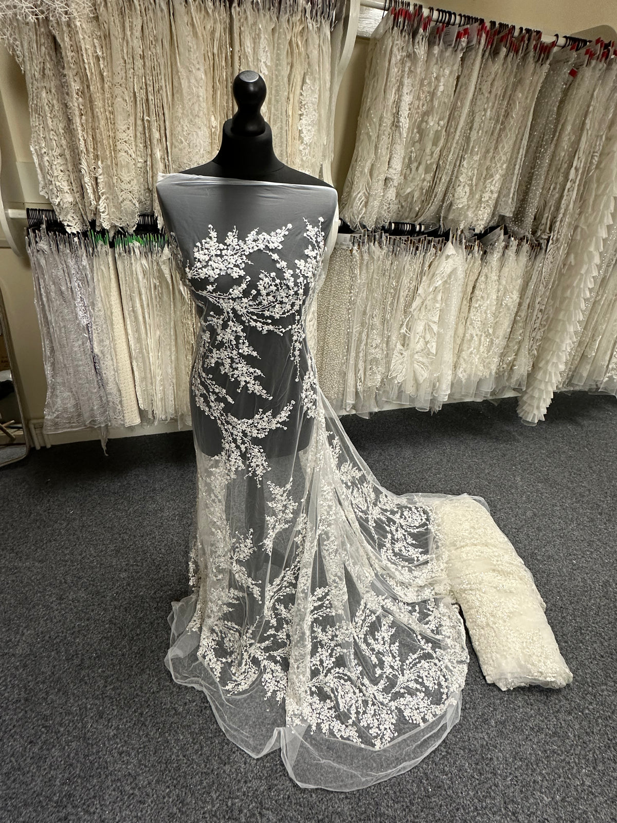 Ivory Embellished Embroidery Lace - Jazz