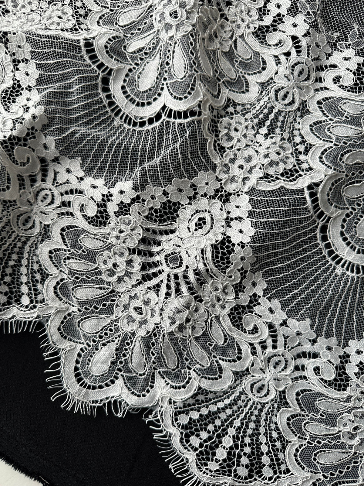 Ivory Corded Floral Lace – Faraday