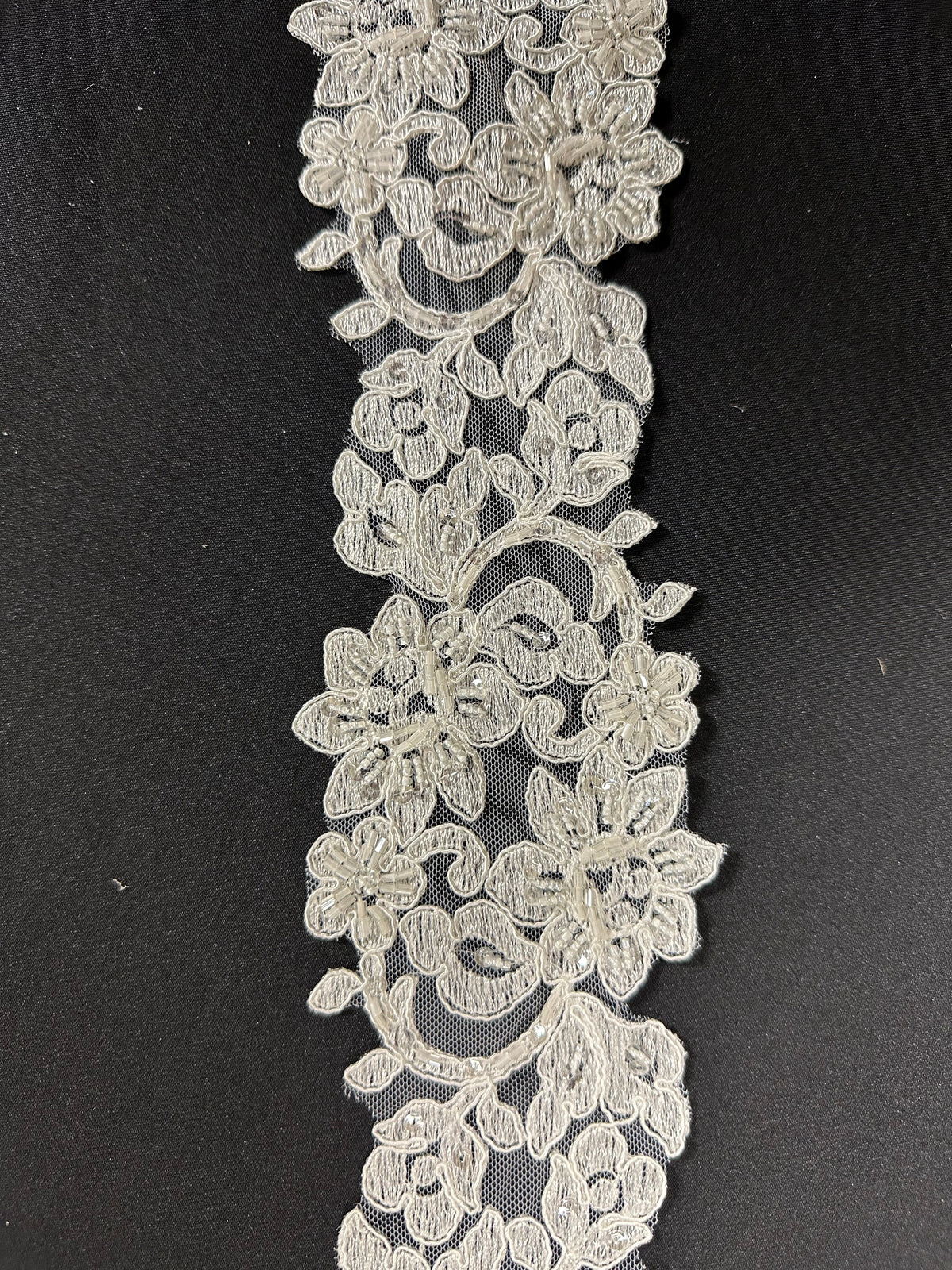 Ivory Corded and Beaded Lace Trim - Fidelity