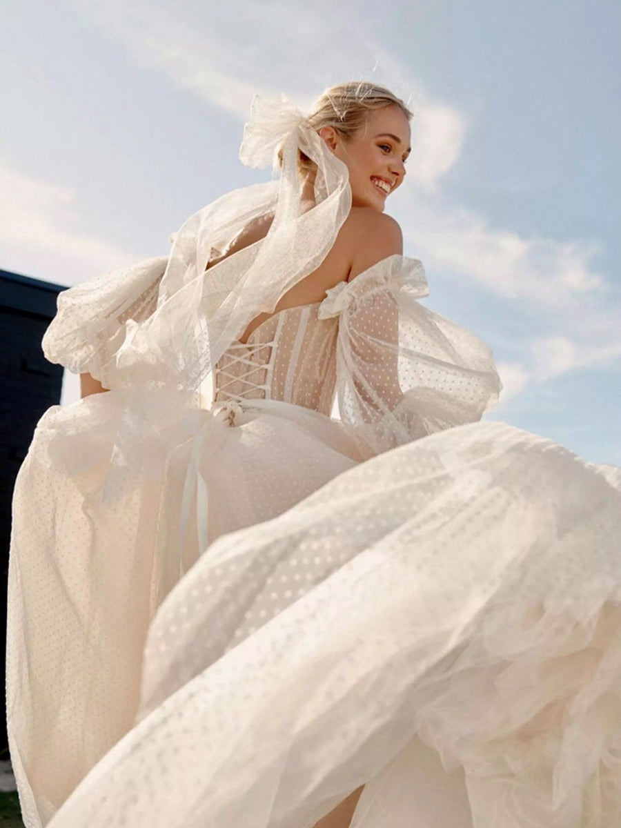 Ivory Flock Tulle - Fiesta