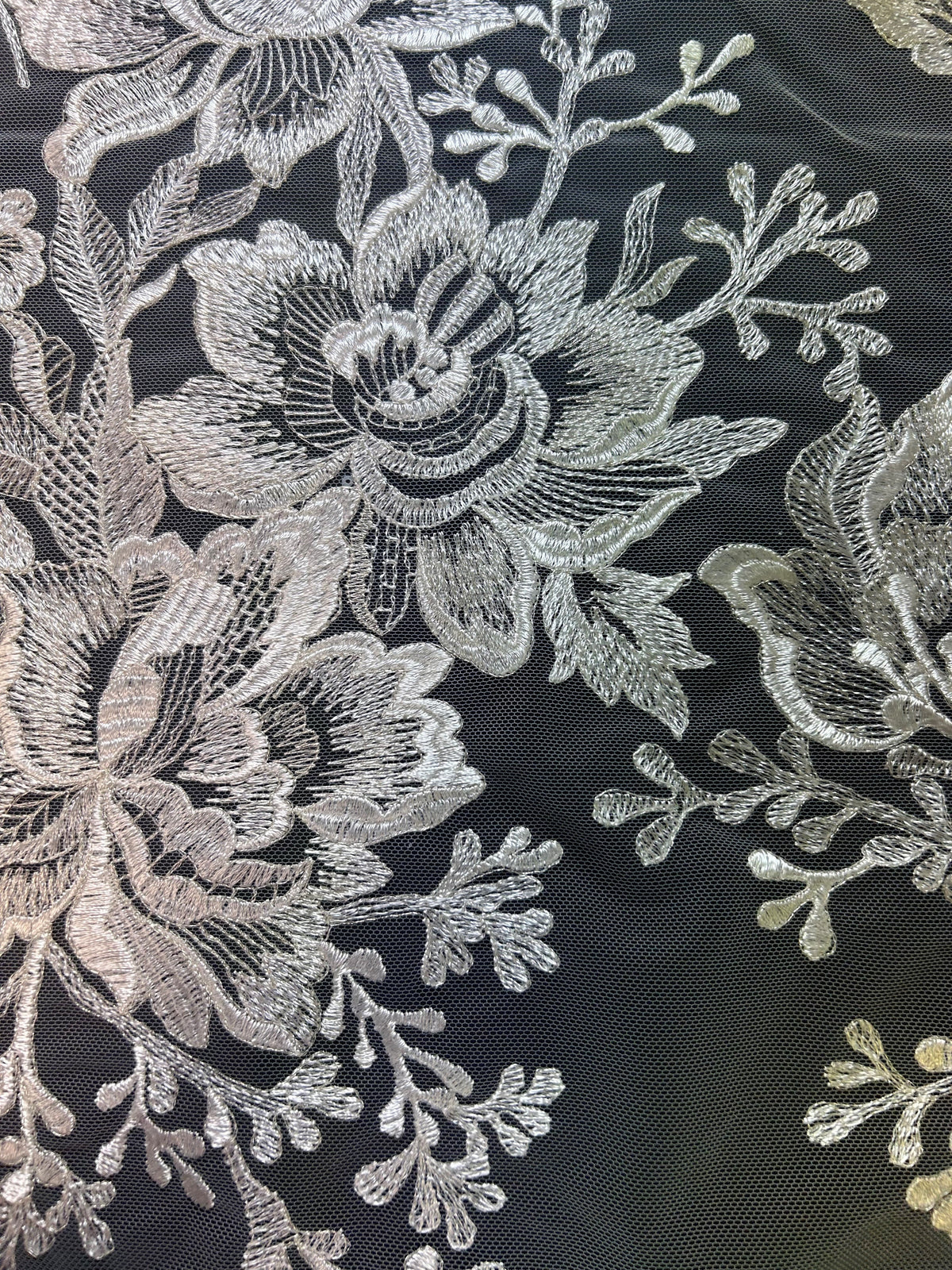 Ivory Embroidered Lace - Fontaine