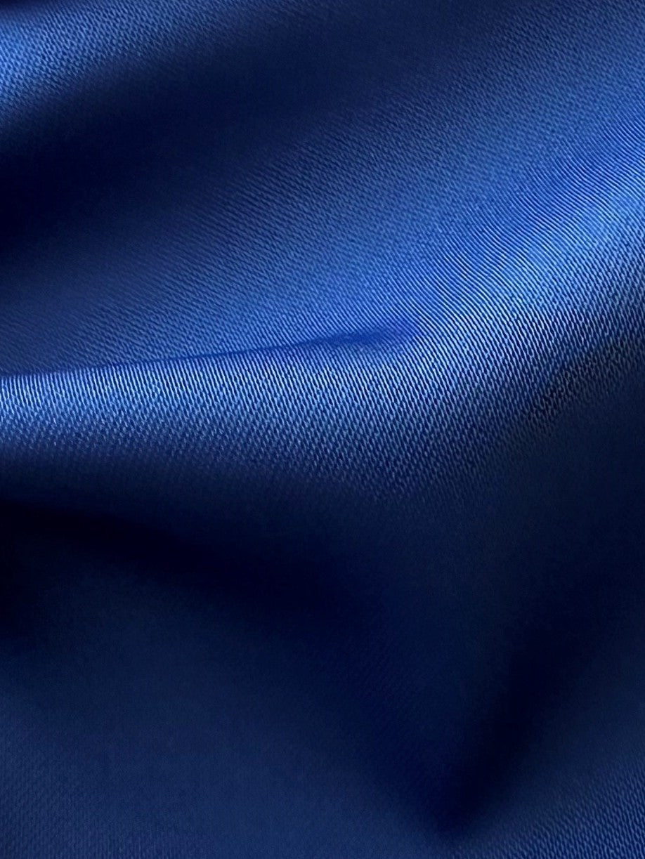 French Navy Polyester Stretch Satin - Ukelele