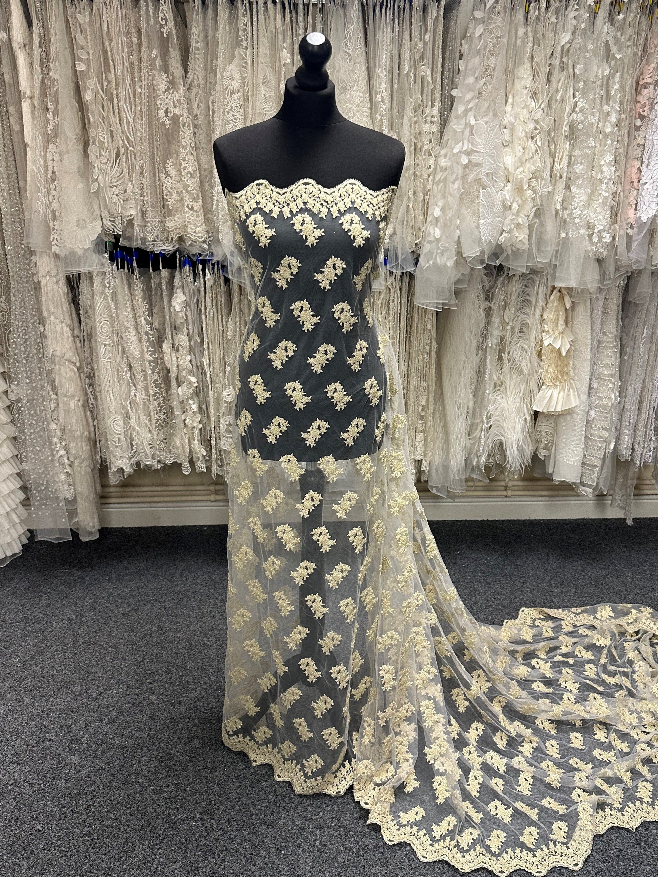 Gold Beaded Lace