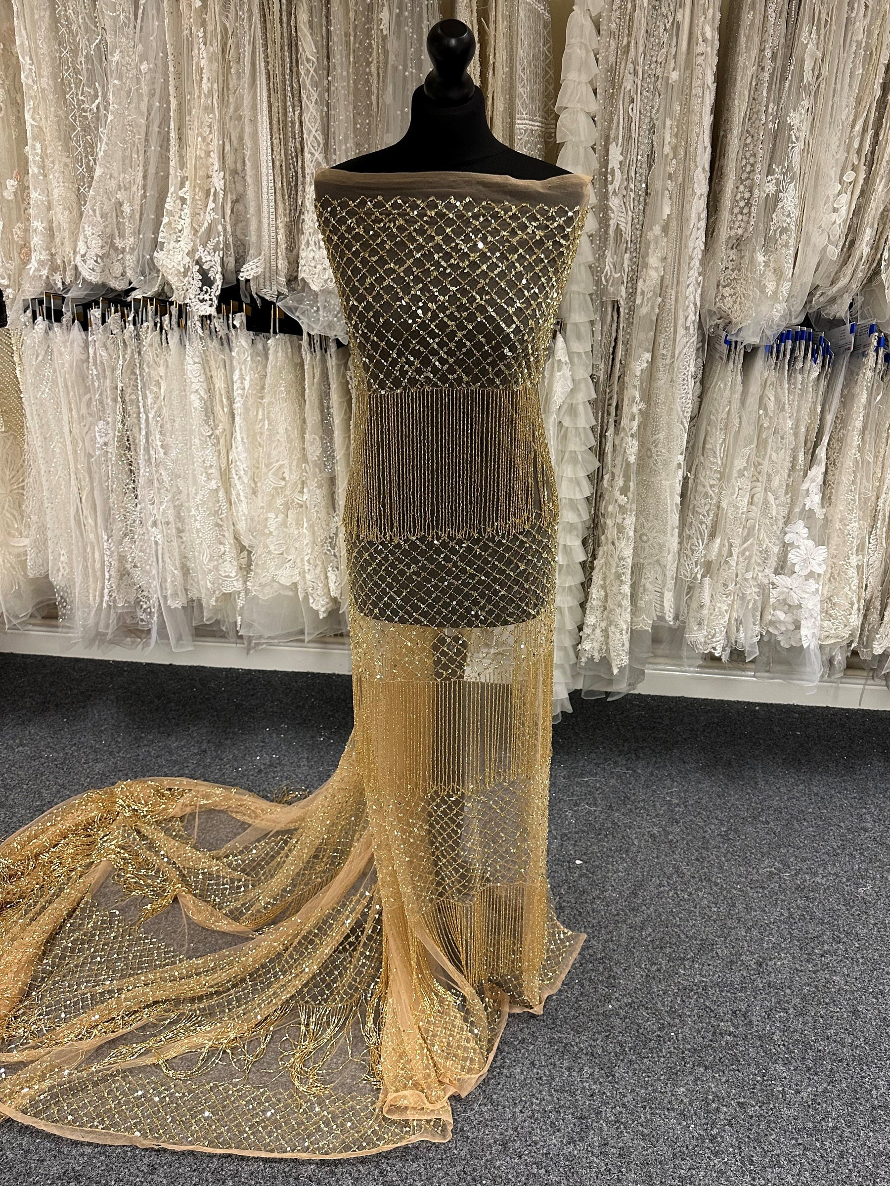 Gold Beaded Lace - Delwyn