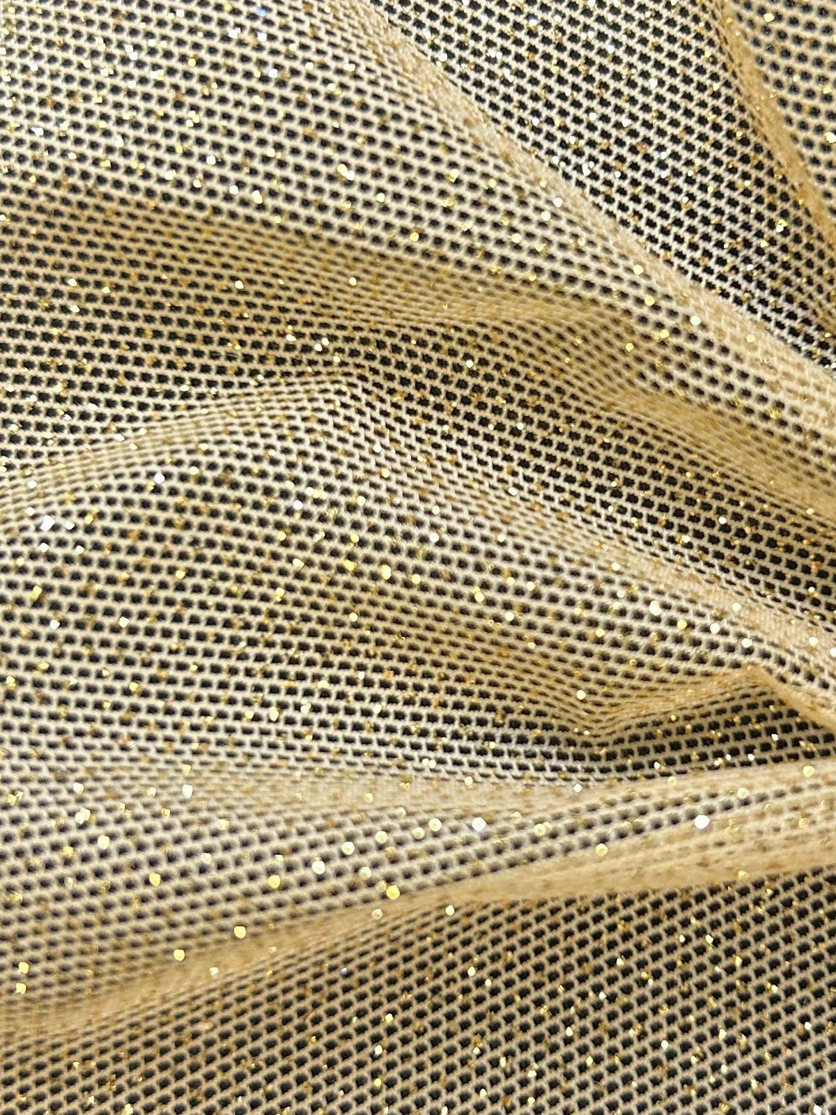 Gold Stretch Glitter Fabric - Bastion