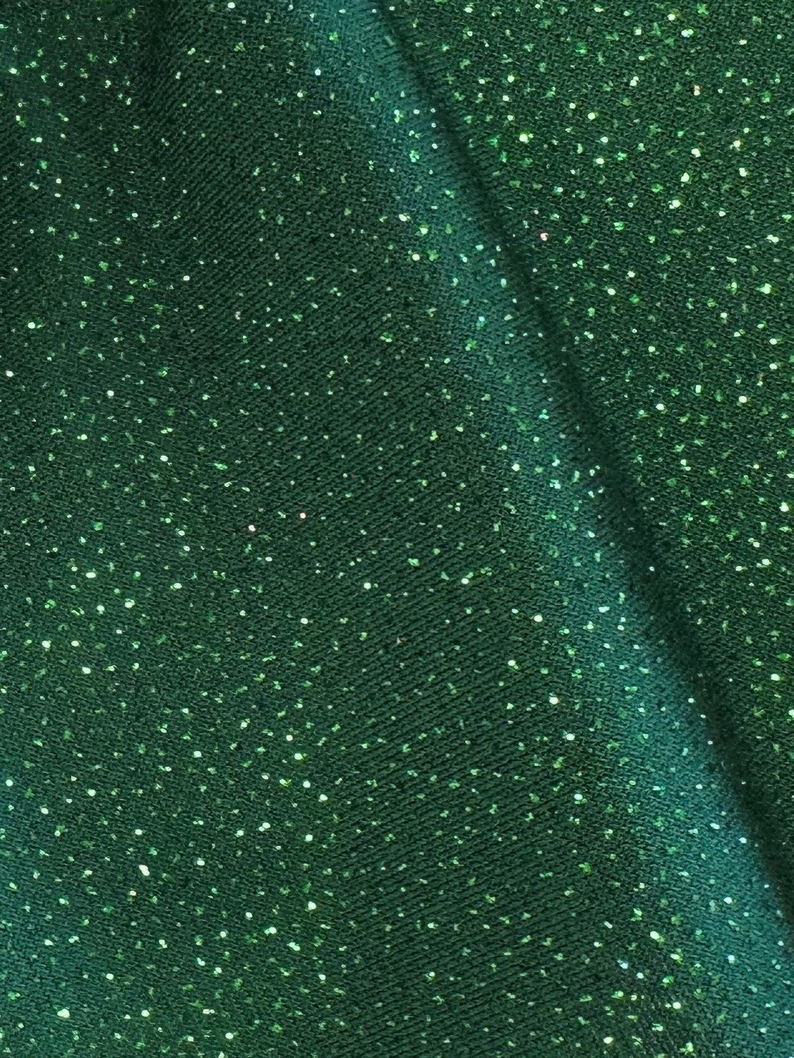 Green Glitter Jersey Fabric - Dazzle
