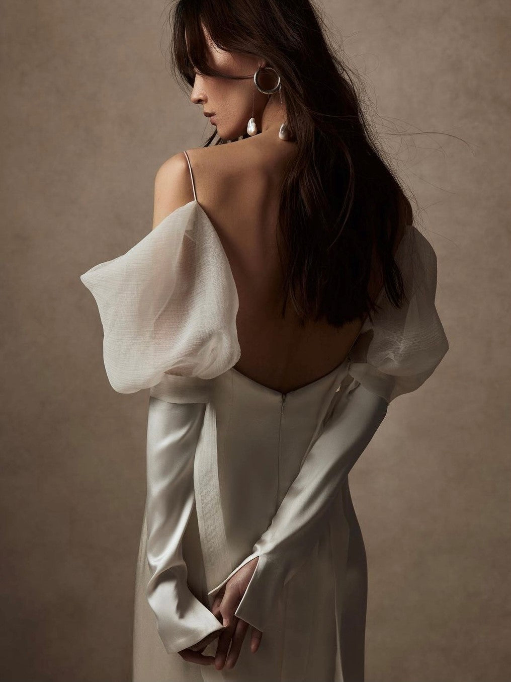 Ivory Silk Crinkled Georgette - Heavenly