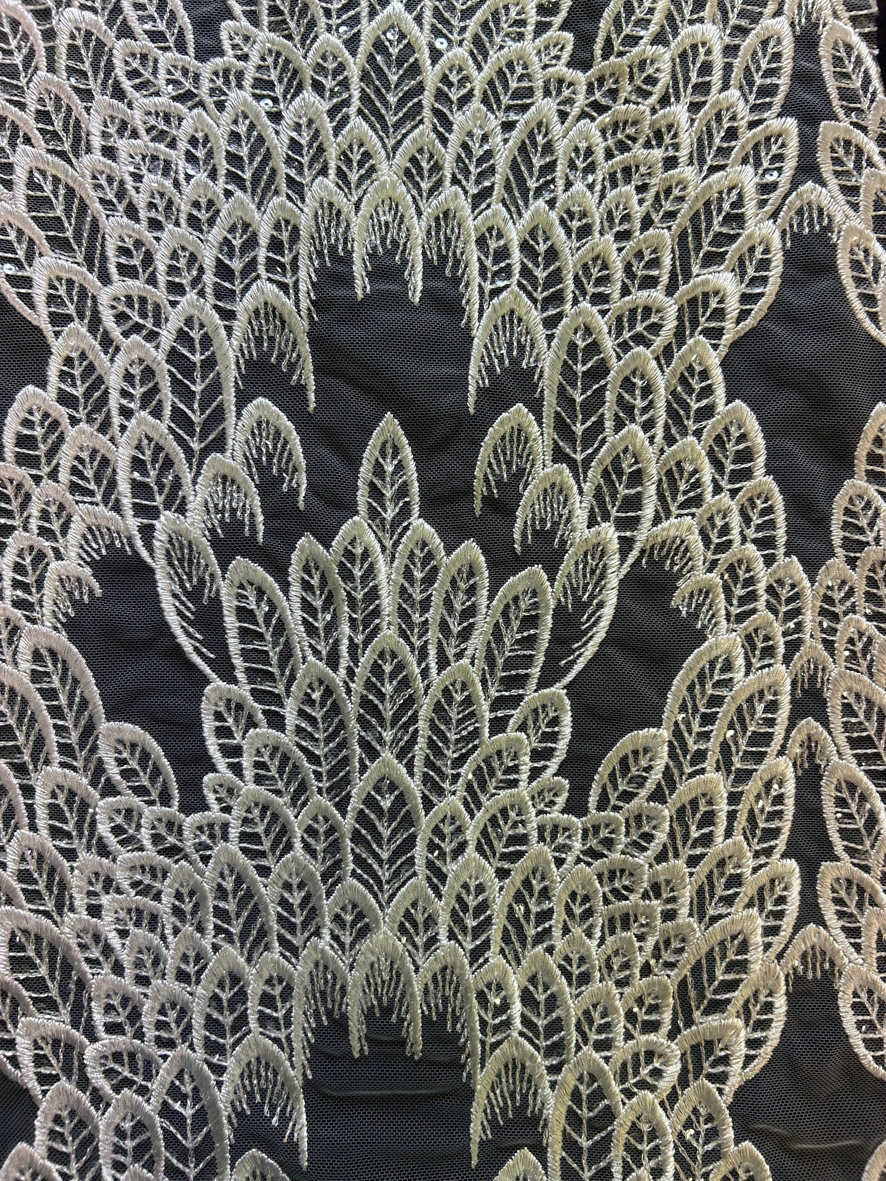 Ivory Embroidered Lace - Hilaria