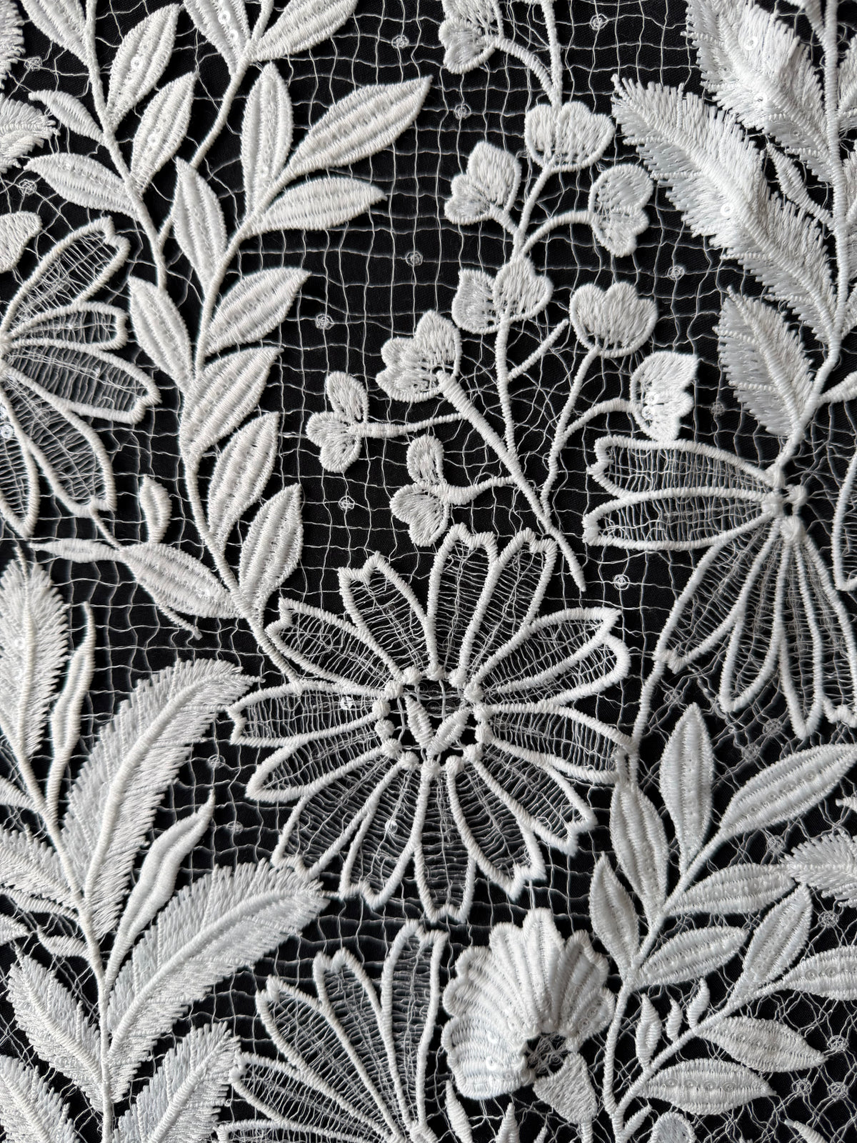 Ivory Sequin Bridal Lace - EB3049