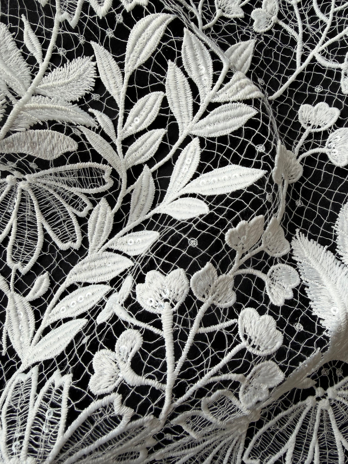 Ivory Sequin Bridal Lace - EB3049