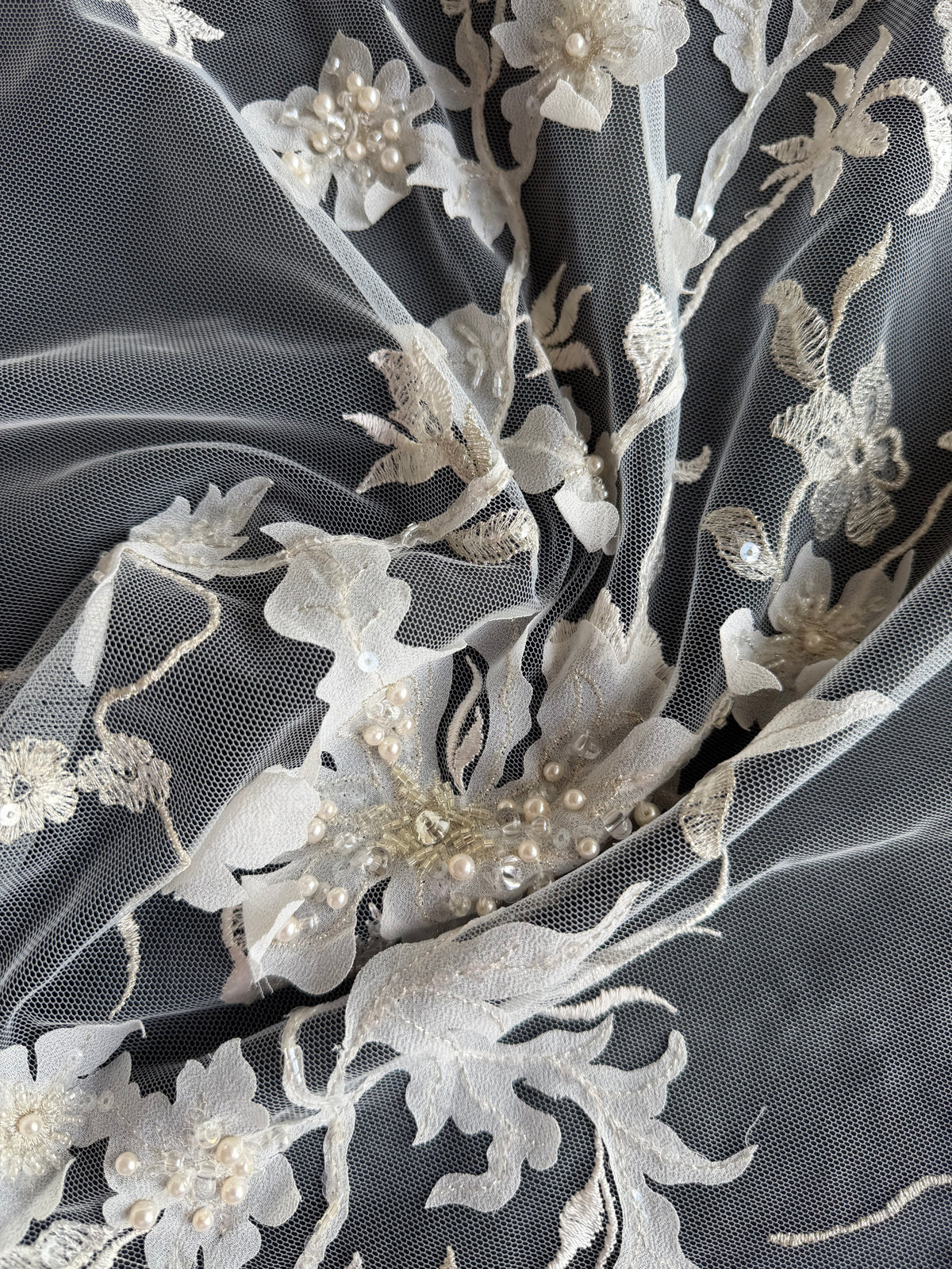 Ivory Embroidered Lace - EB1015