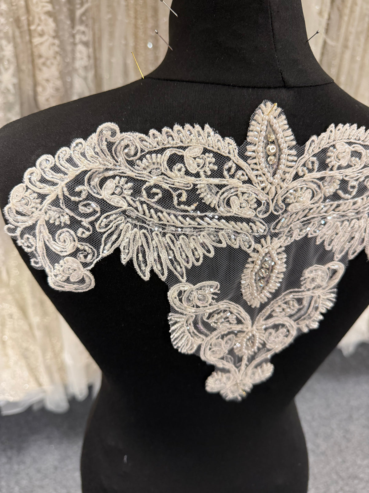 Ivory Beaded Applique - T816