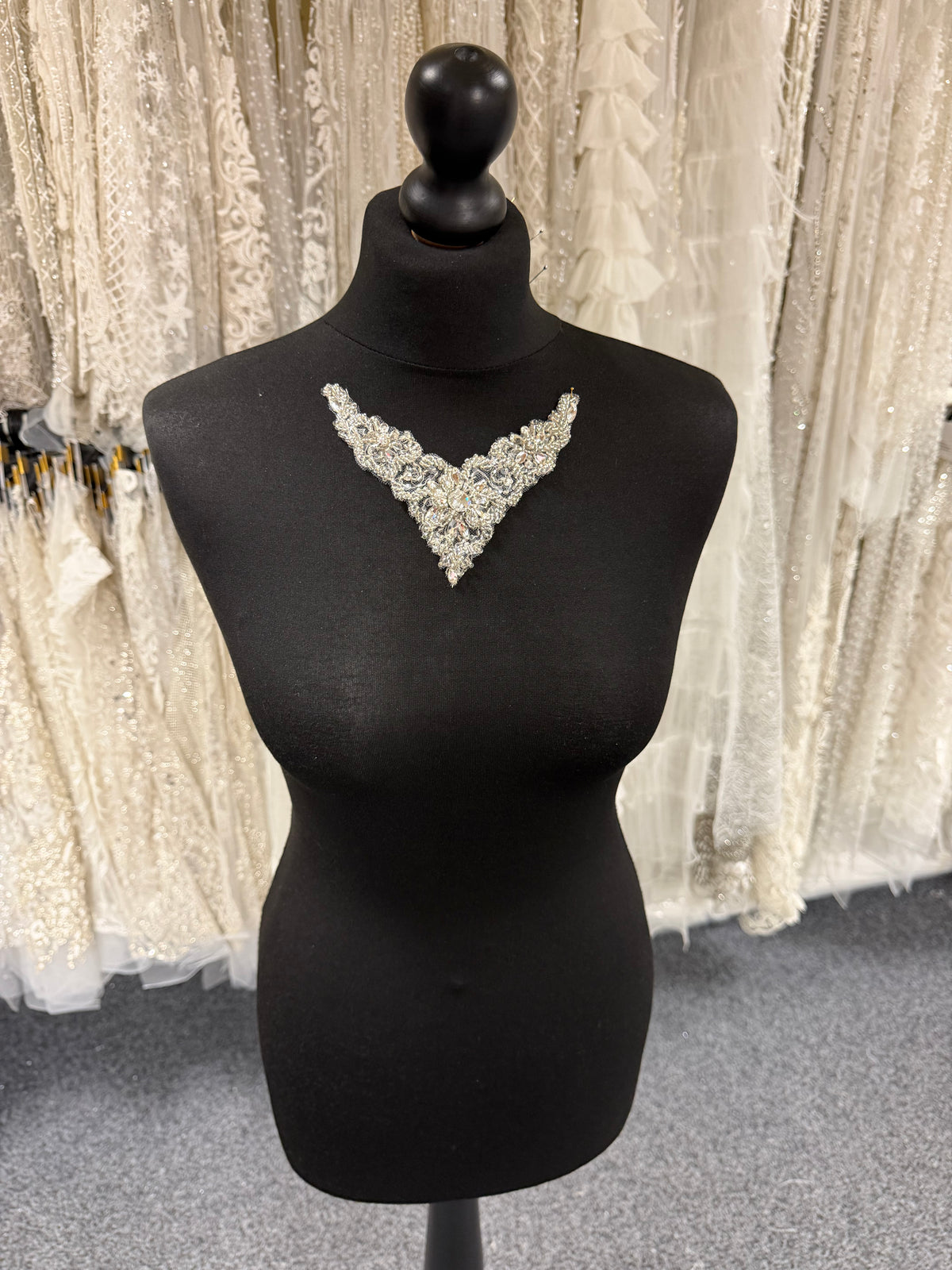 Ivory Crystal Beaded Motif - T183