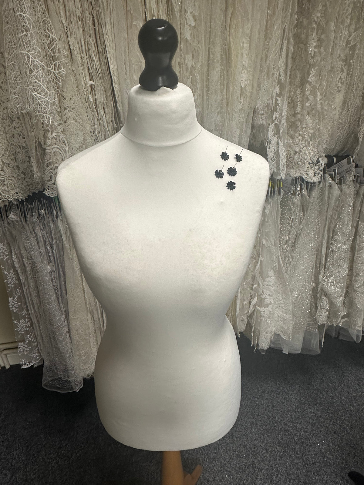 Black Satin Flowers - M12 (Bag of 144)