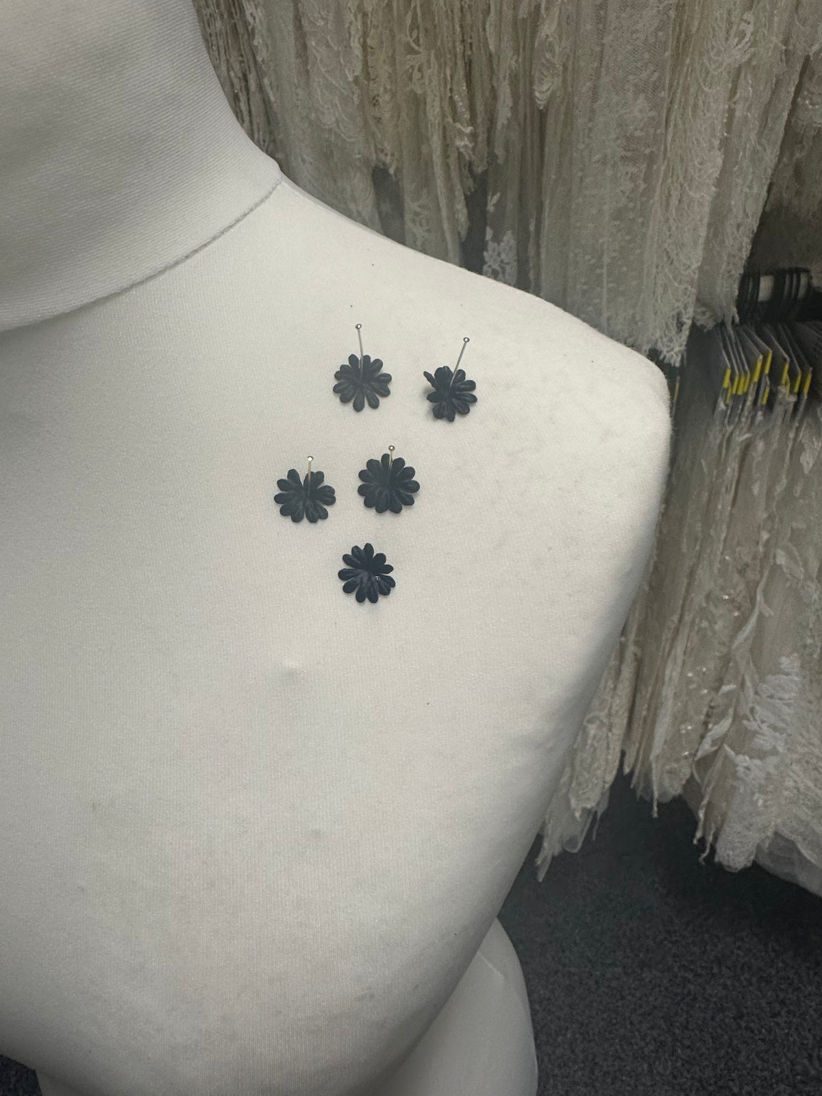 Black Satin Flowers - M12 (Bag of 144)