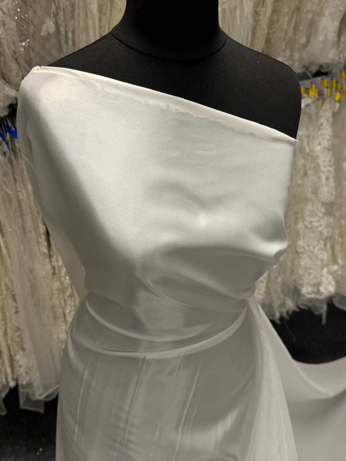 Deluxe Ivory Acetate Satin Fabric - Capri (CF)