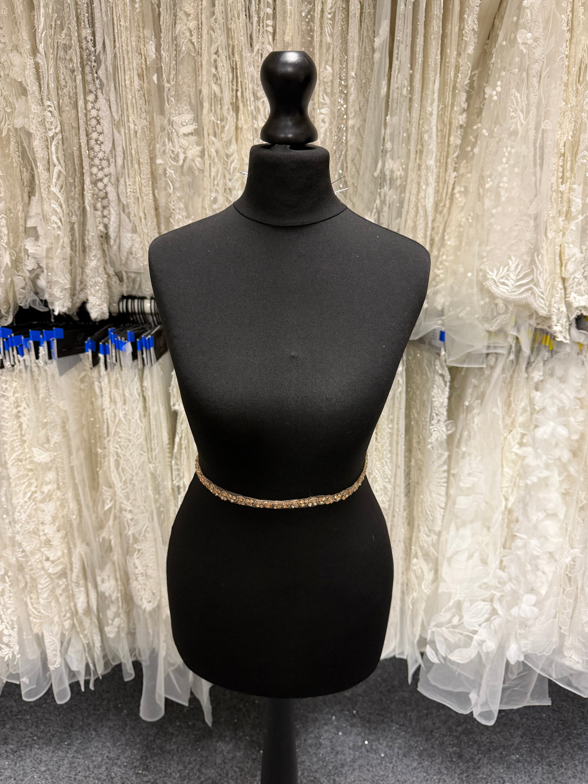 Rose Gold Crystal Beaded Edging - T873