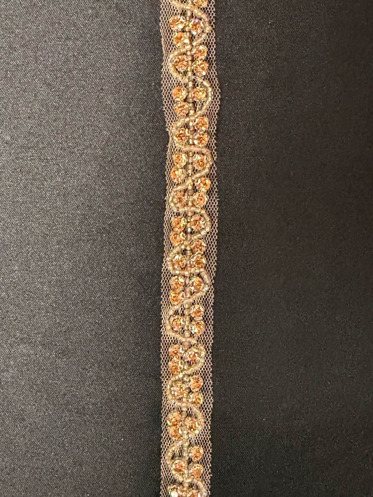 Rose Gold Crystal Beaded Edging - T873
