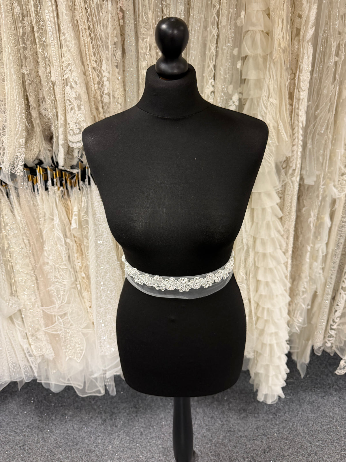White Crystal Beaded Edging - EH1012