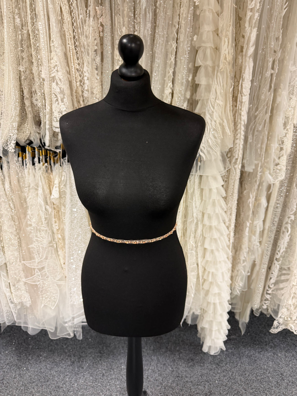 Rose Gold Crystal Beaded Edging - T874