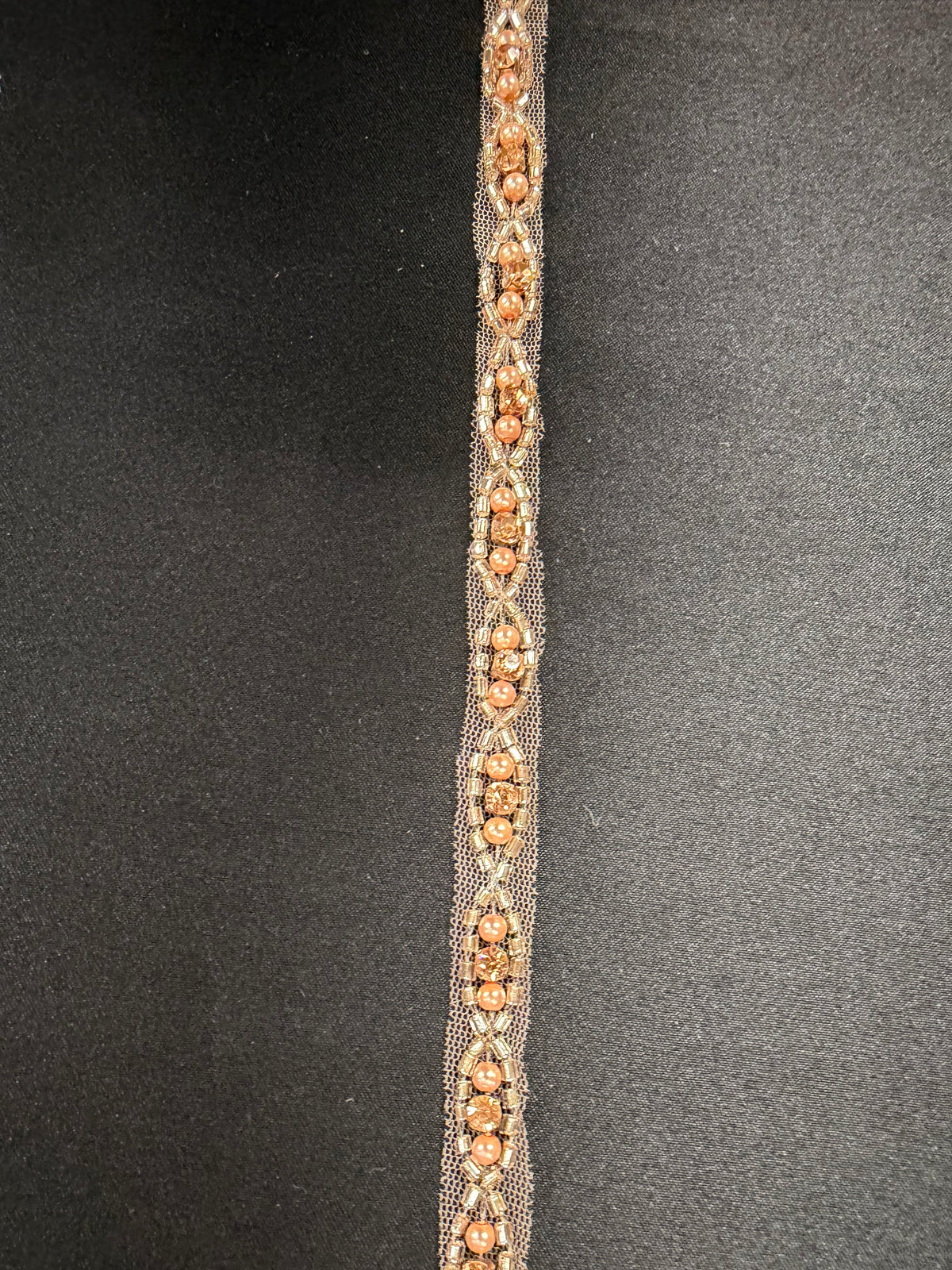 Rose Gold Crystal Beaded Edging - T874