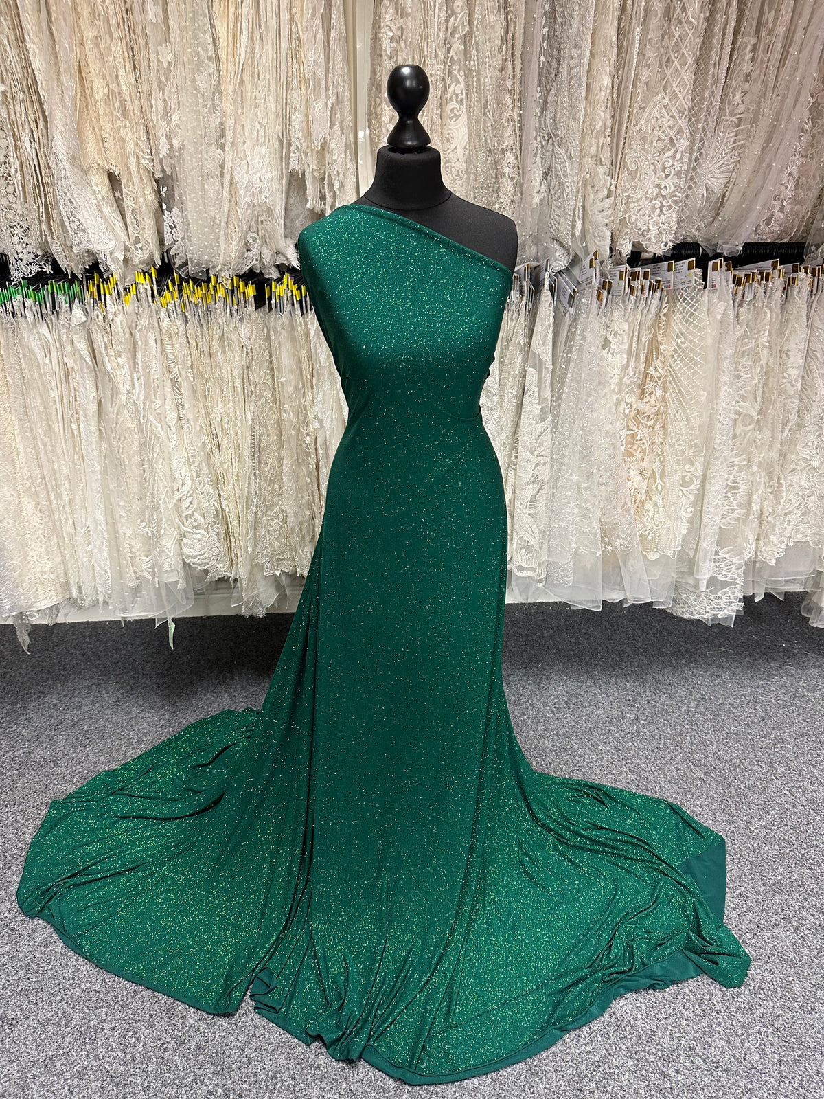 Green Glitter Jersey Fabric - Daredevil