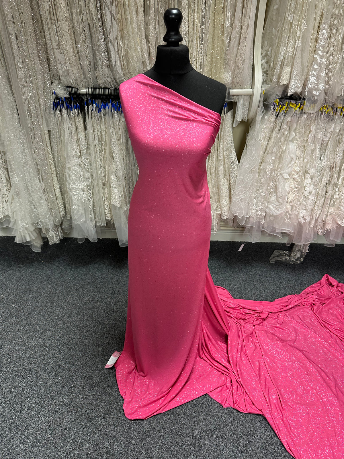 Light Pink Glitter Jersey Fabric - Daredevil