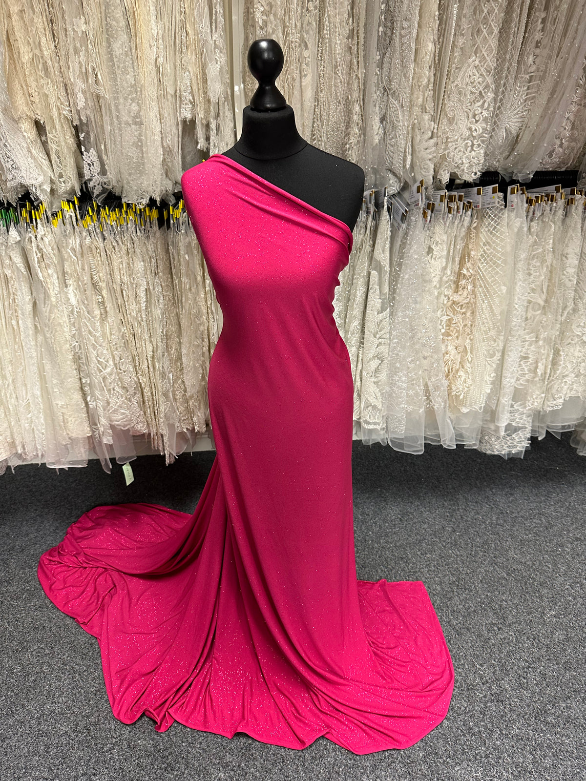 Fuchsia Glitter Jersey Fabric - Daredevil