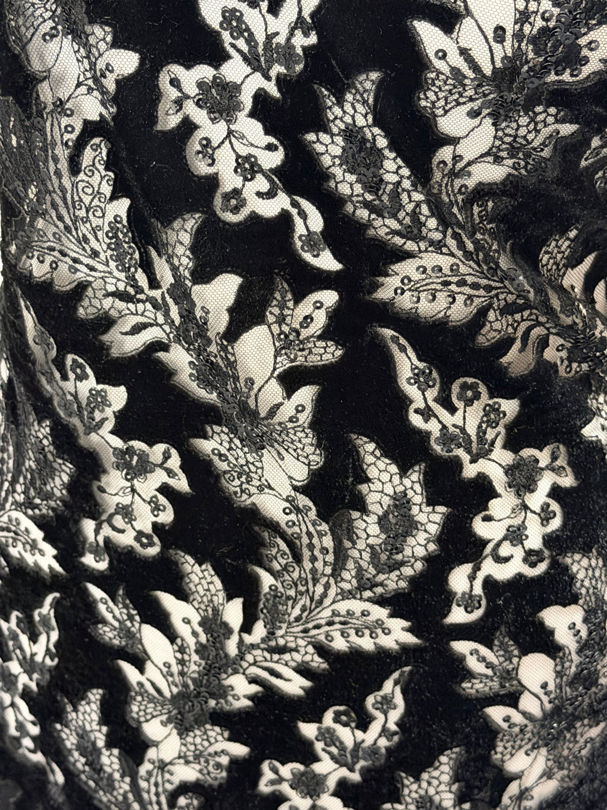 Black 3D Velvet Lace - EB3023