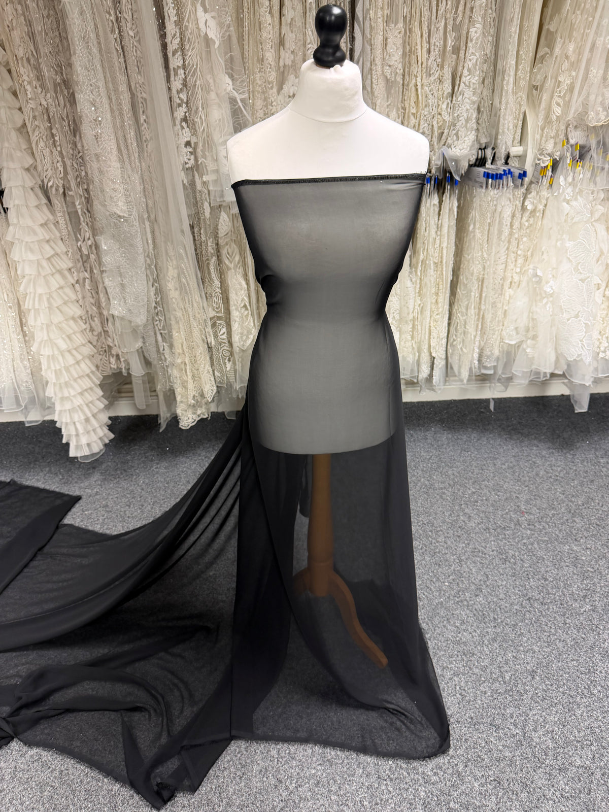 Black Poly Chiffon - P58