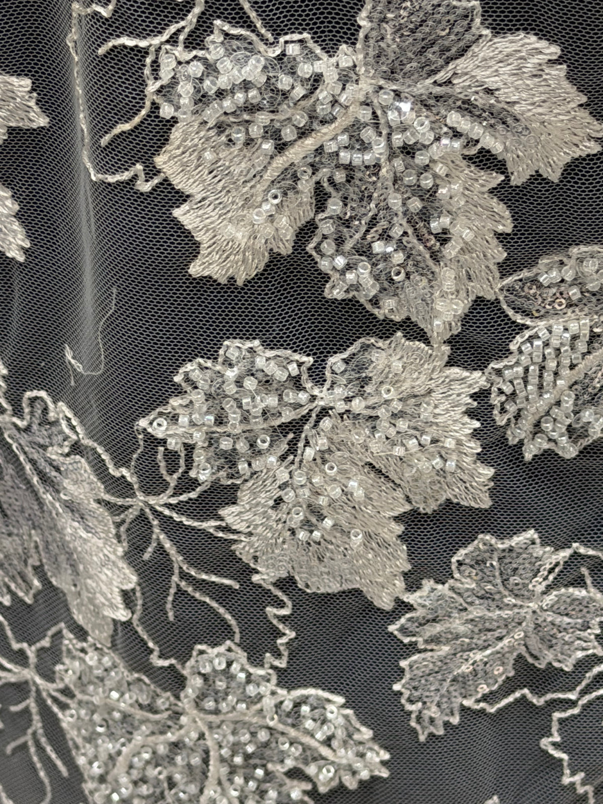 Ivory Sequin Embroidered Lace - EB1102