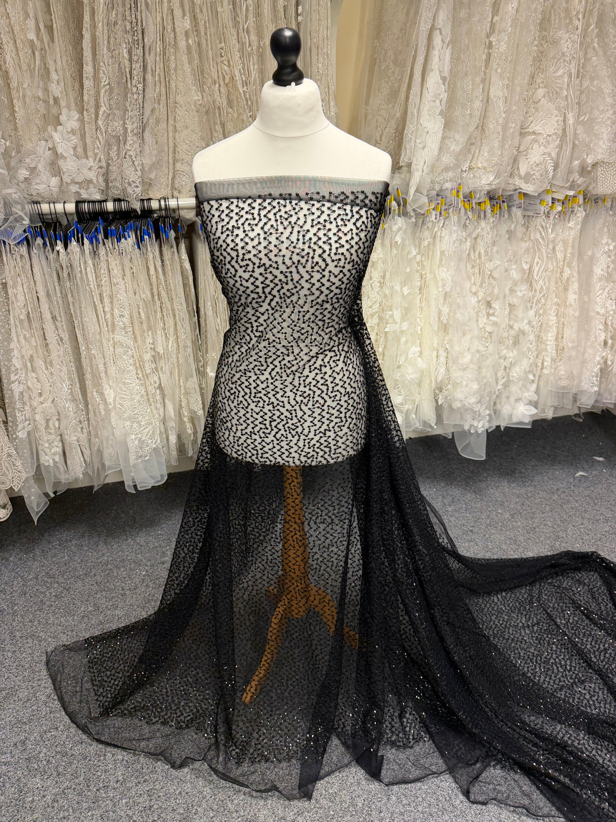 Black Sequin Embroidery Lace - EB3029