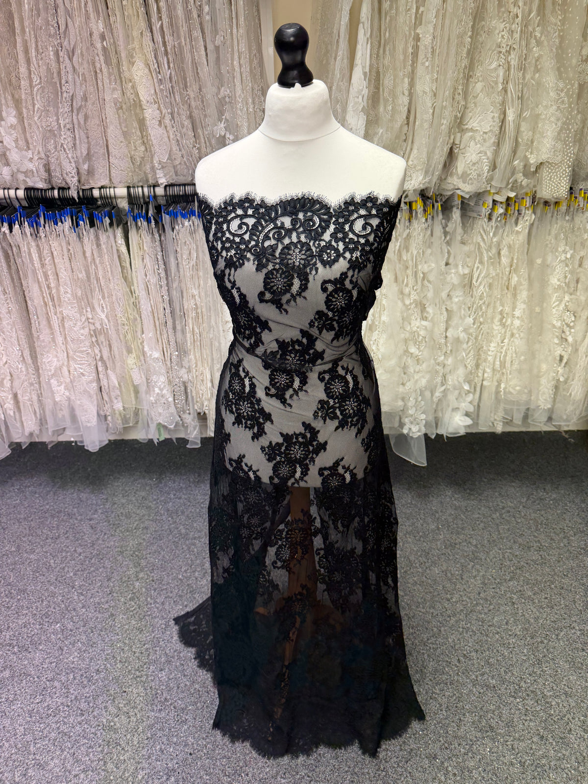 Black Corded Lace - P655