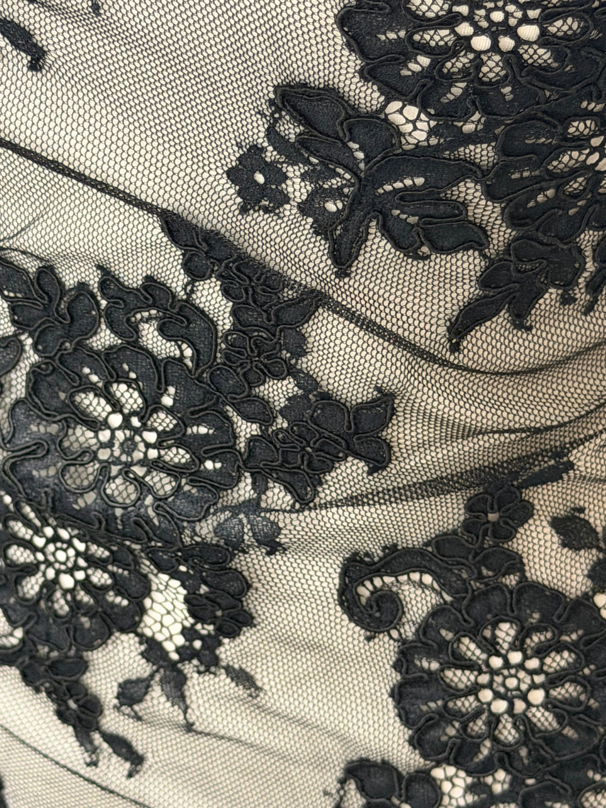 Black Corded Lace - P655