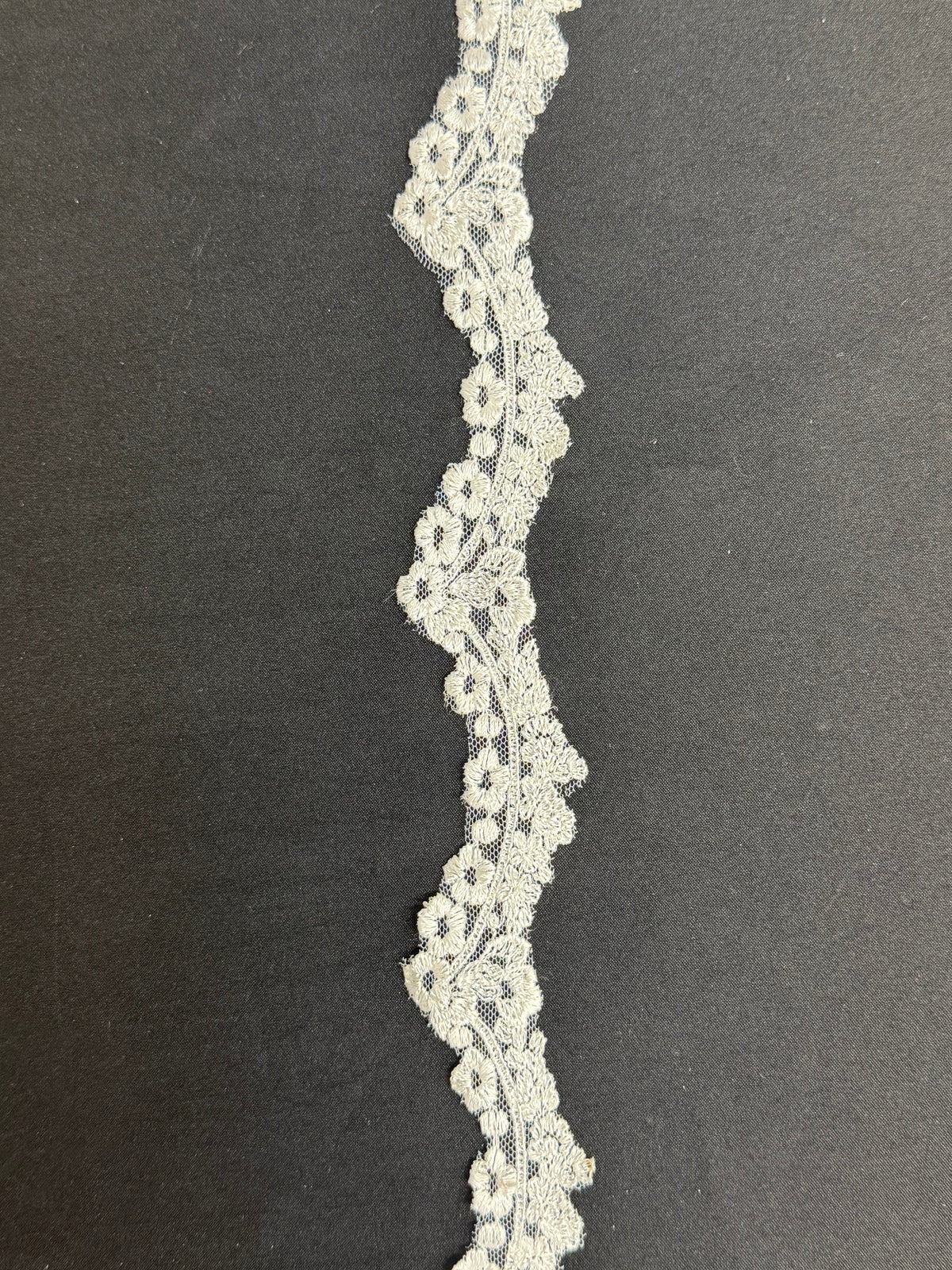 White Embroidered Lace Trim - T744