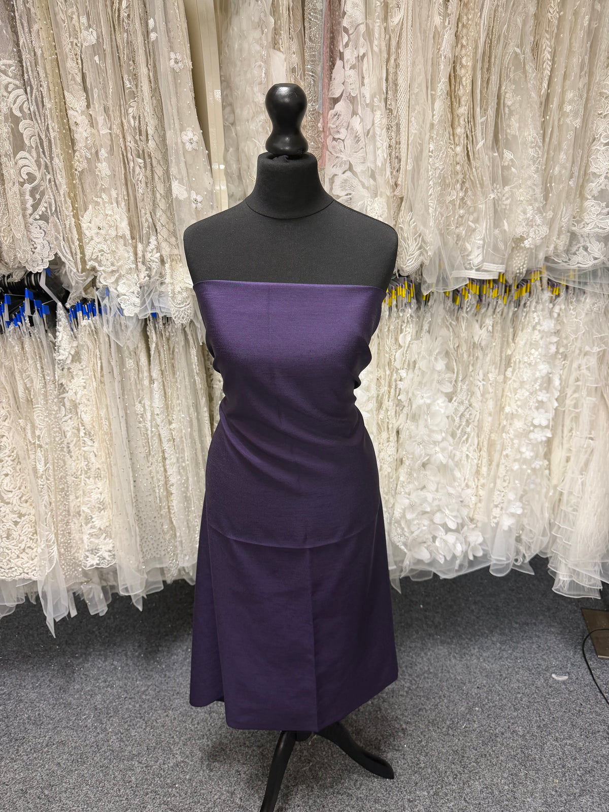 Dark Purple Polyester Satin Backed Dupion - Clarity