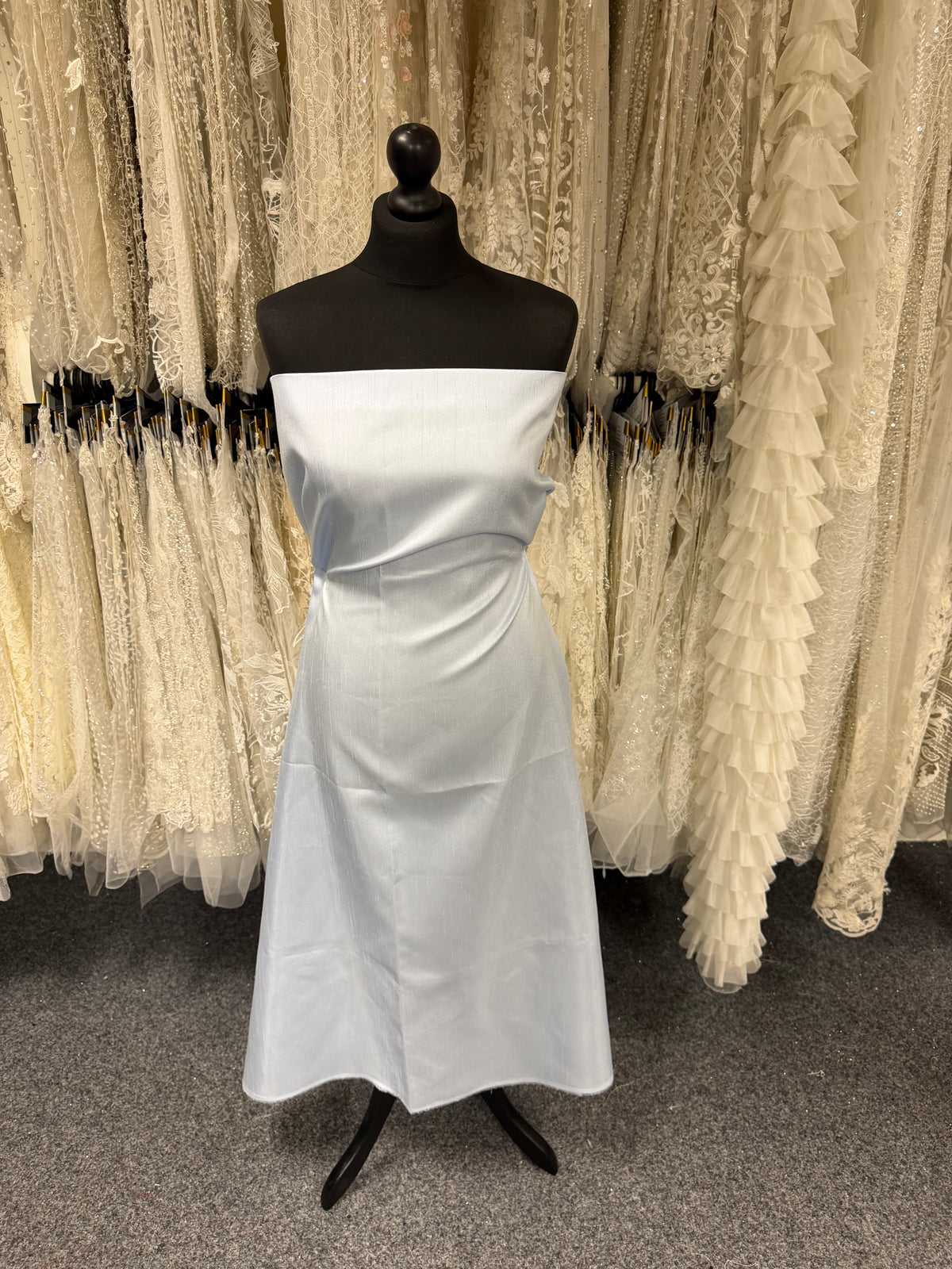 Ice Blue Polyester Satin Backed Dupion - Clarity (P967)