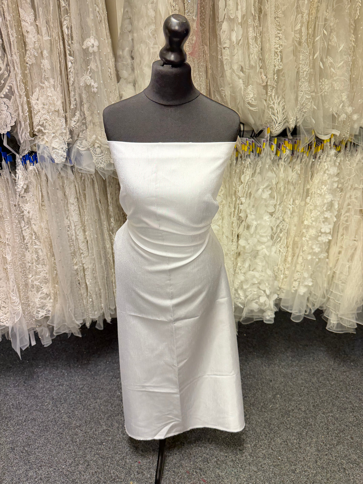White Polyester Satin Backed Dupion - Clarity (P967)