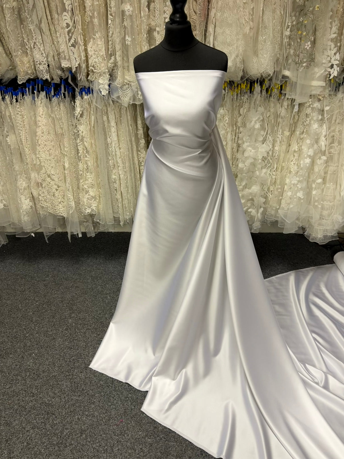 White Polyester Duchess Satin - P42