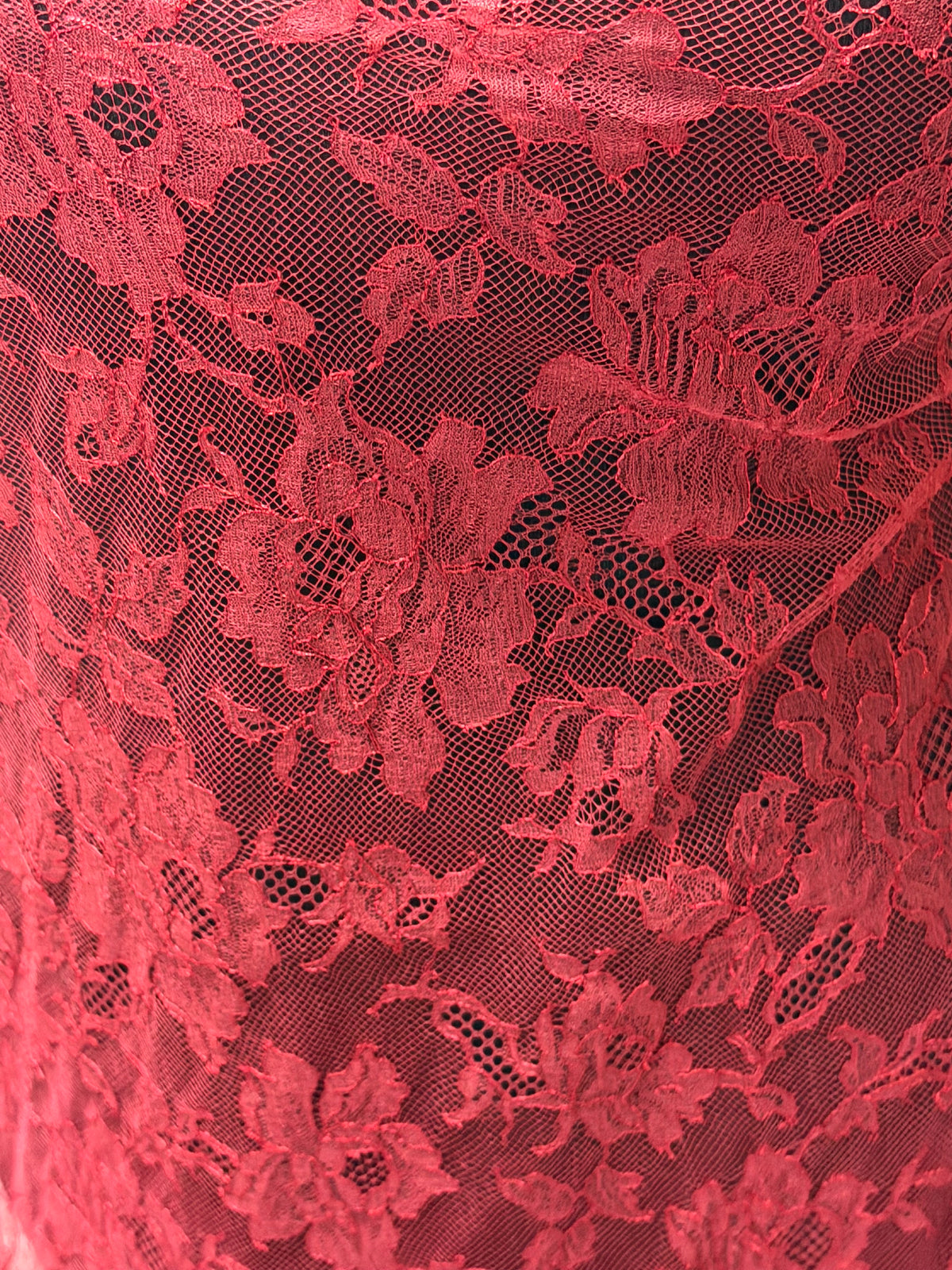 Bordeaux Red Chantilly Lace - P177