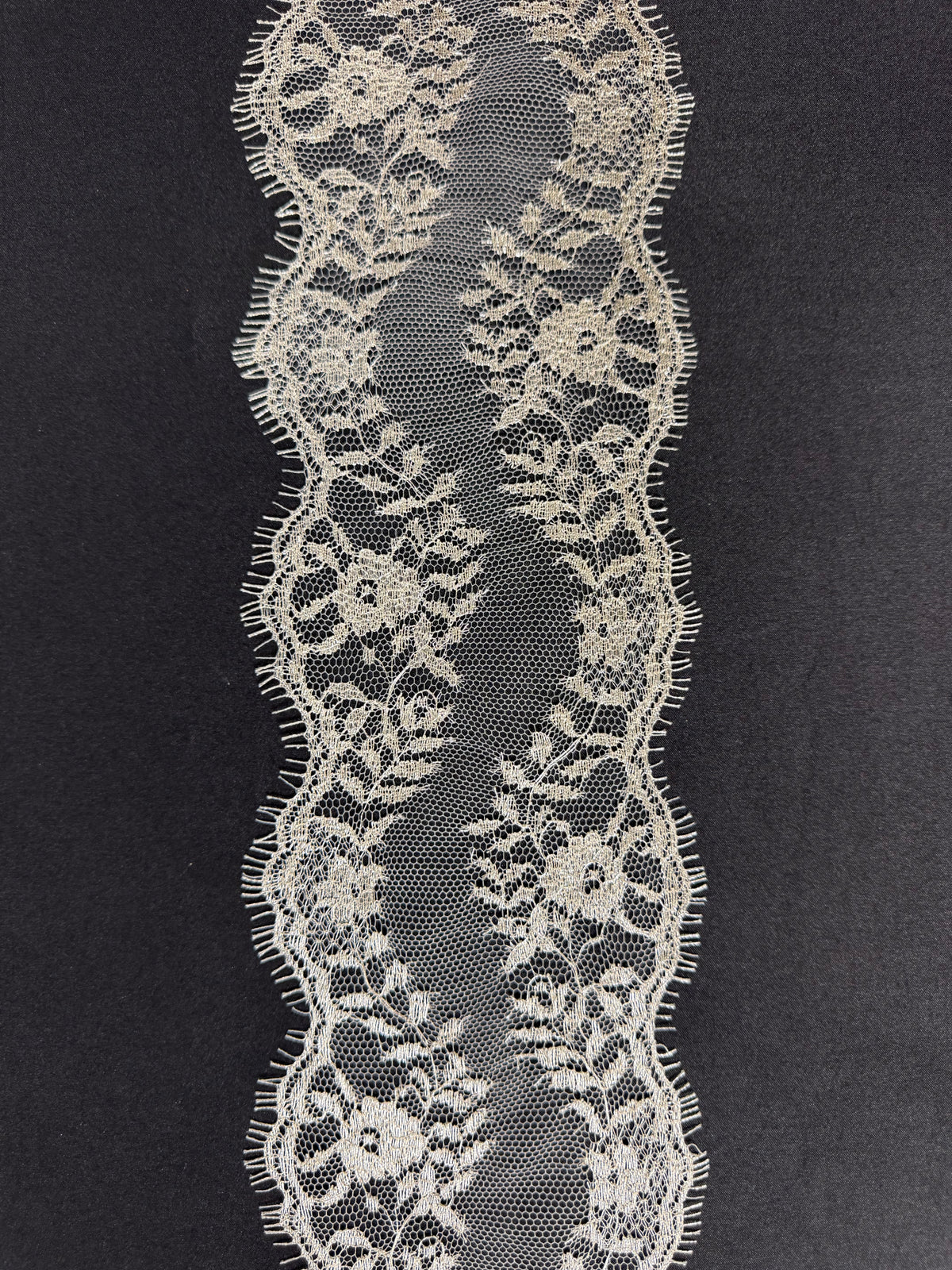 Silver Chantilly Lace Trim - EE4003