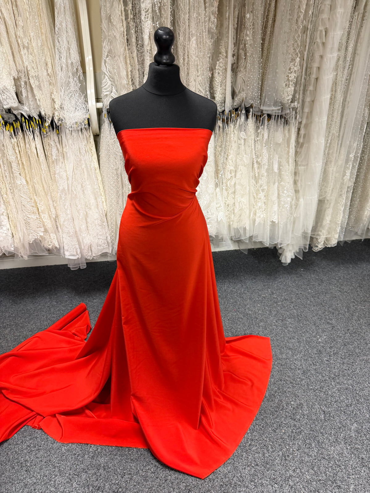 Lightweight Red Polyester Satin - Juxtaposition
