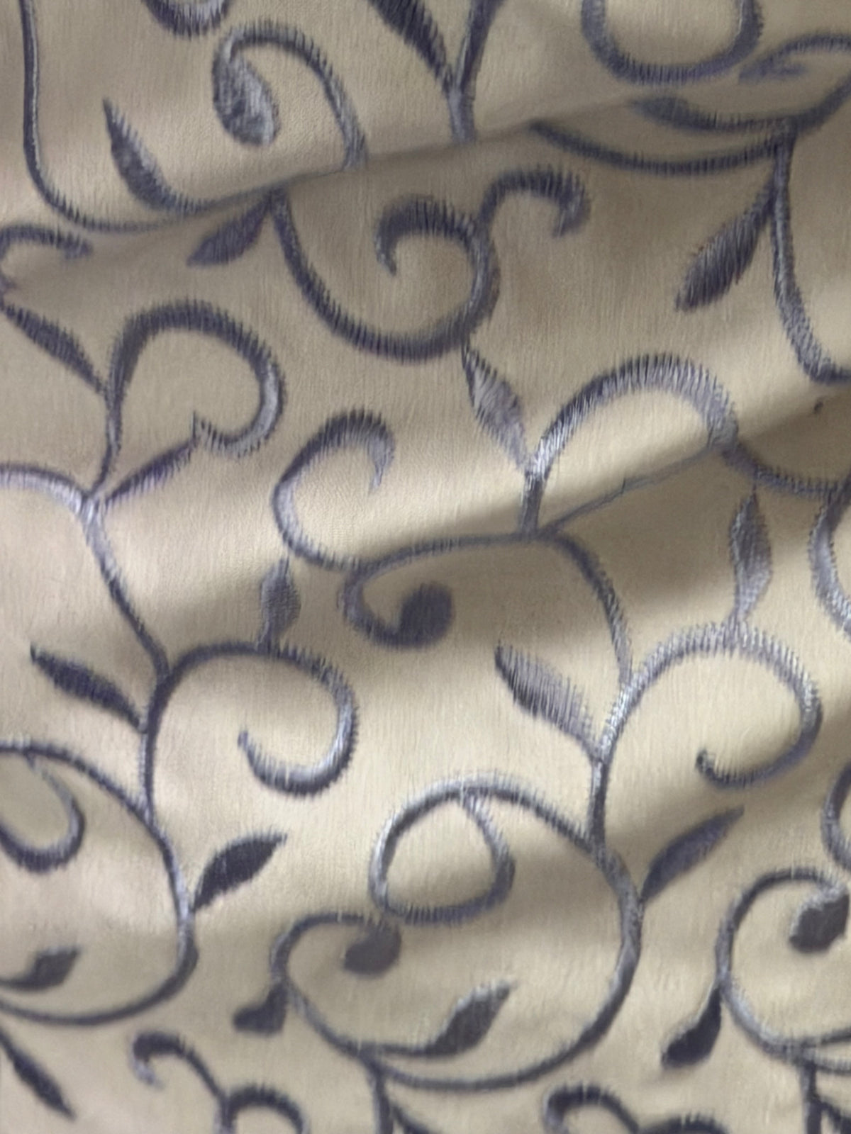 Pale Lilac/Lilac Embroidered Duchess Satin - P476